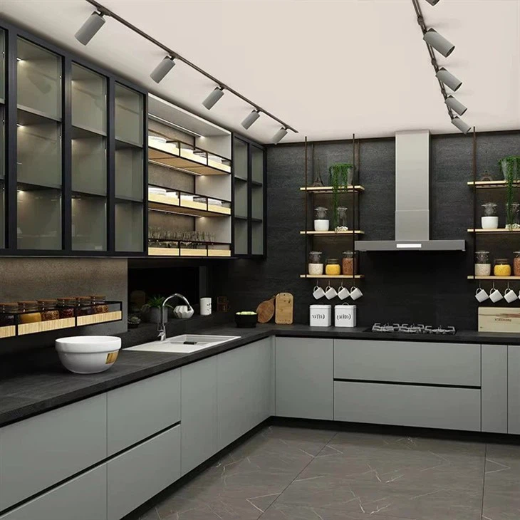 Lacquered Glass Kitchen Cabinets high quality