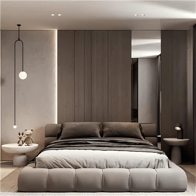 เตียงแพลตฟอร์มโปรไฟล์ต่ำที่ทันสมัย